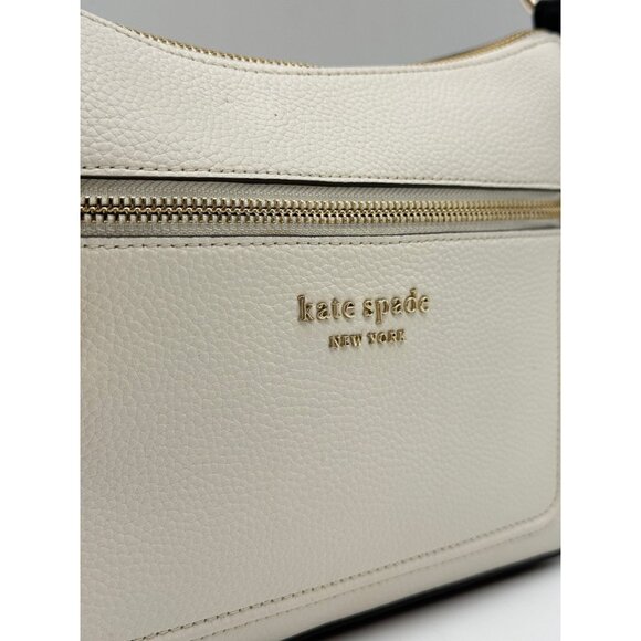 KATE SPADE NY Hudson pebbled leather small crossbody bag + Dust bag - Parchment - Picture 4 of 16
